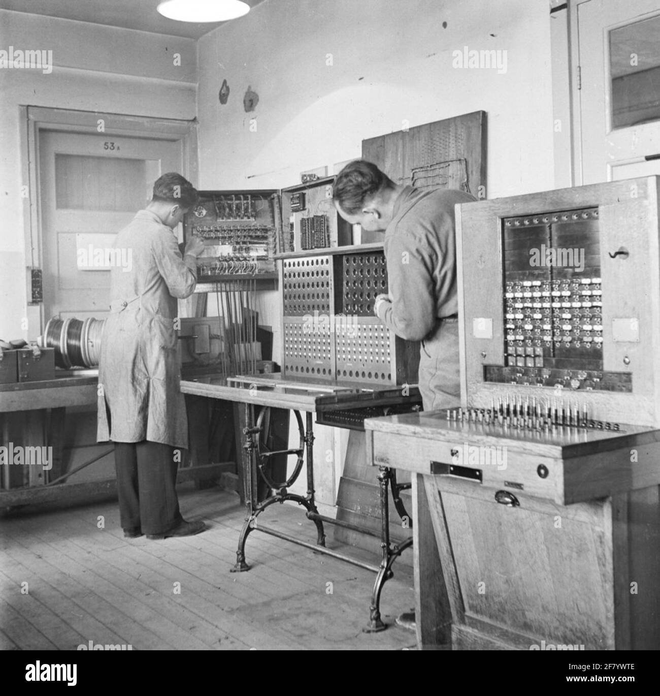 Classic telephone exchange for manual connections Stock Photo Alamy