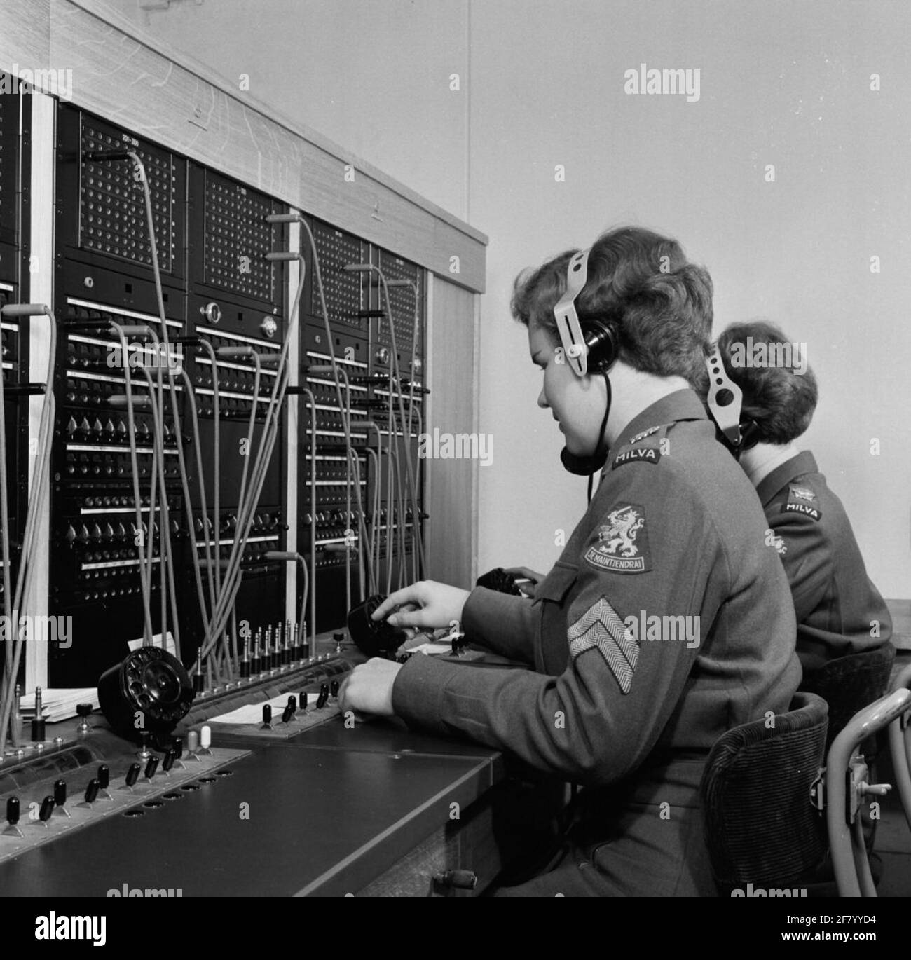Milvas in the telephone exchange in De Bunker at the Headquarters General Staff in the Princess