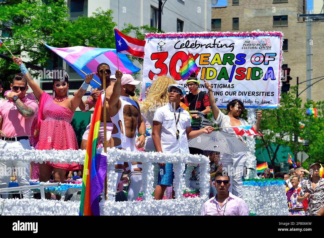 Chicago, Illinois, USA. One of the many floats and entries celebrating