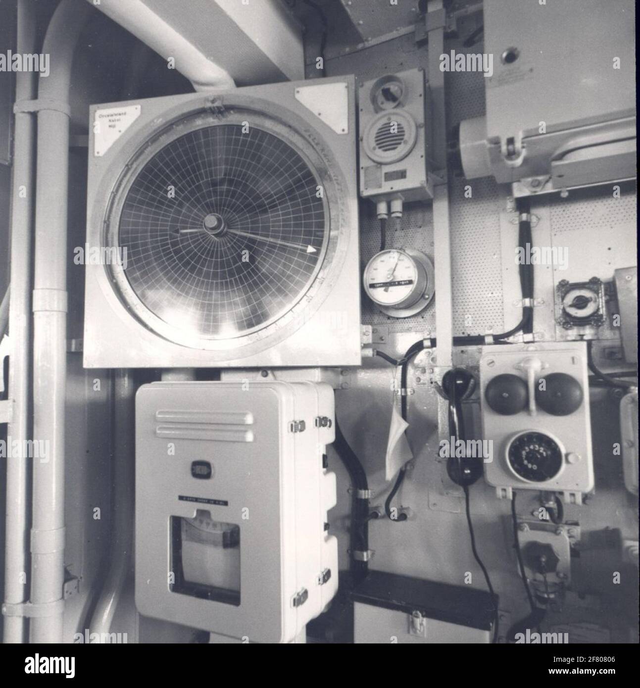 Friesland class submarine hunter. Command center with echo sounder ...