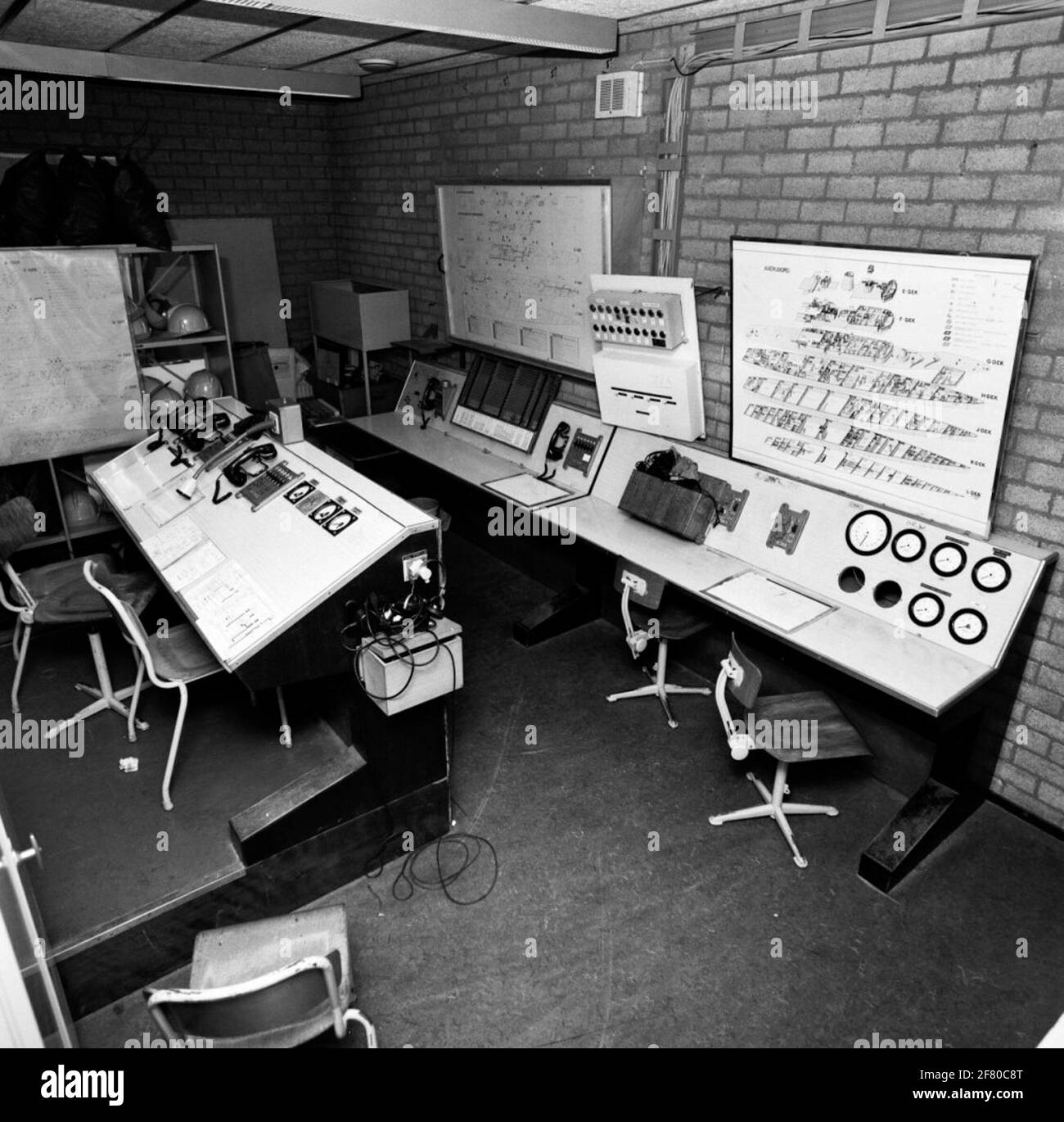 Procedure Trainer of the NBCD school. The Van Leijk class procedure trainer, where the NBCD teams from the NBCD central, technical control panel and the section tests were practiced. Important with these training sessions were following the correct procedure (s) and the use of clear, clear communication. Stock Photo