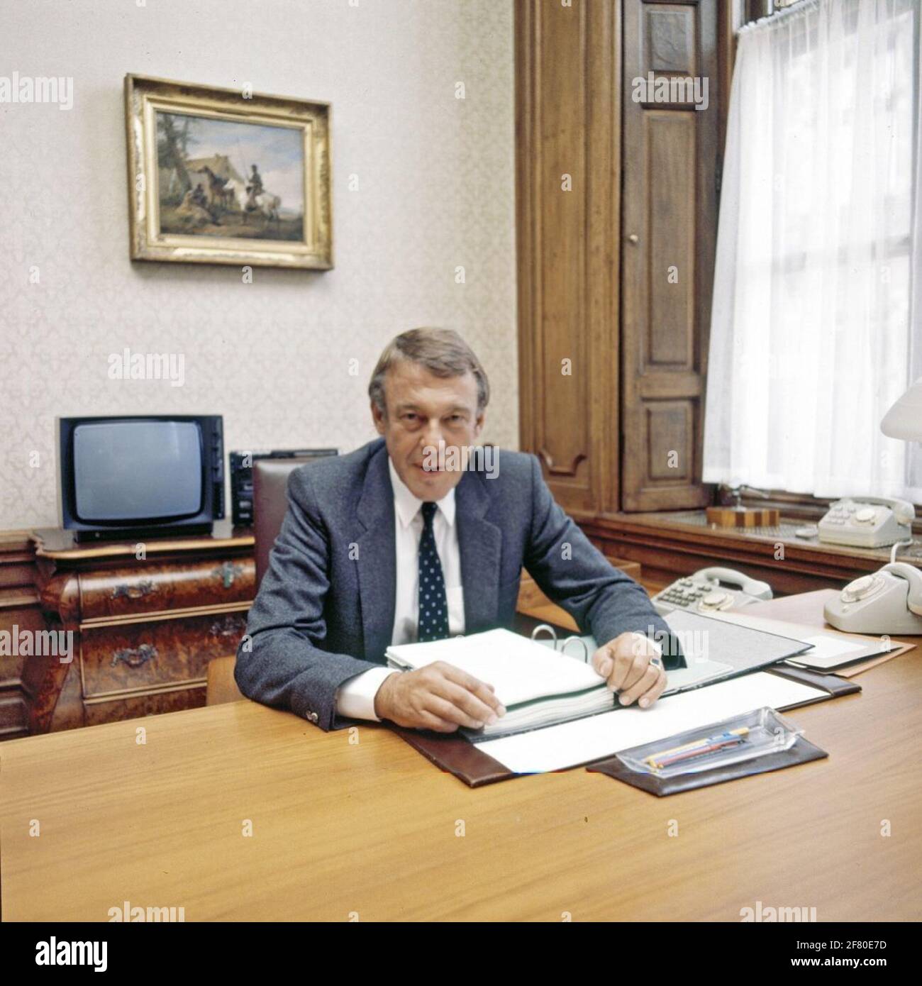 Mr. H.A.F.M.O. Van Mierlo (born 1931), Minister of Defense from 1981-1982. Stock Photo