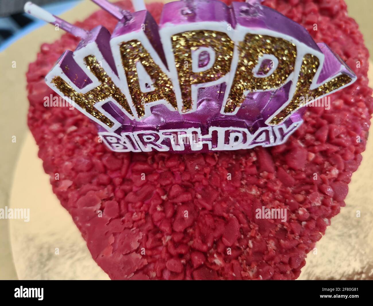 Heart shaped cake with candles hi-res stock photography and images - Alamy