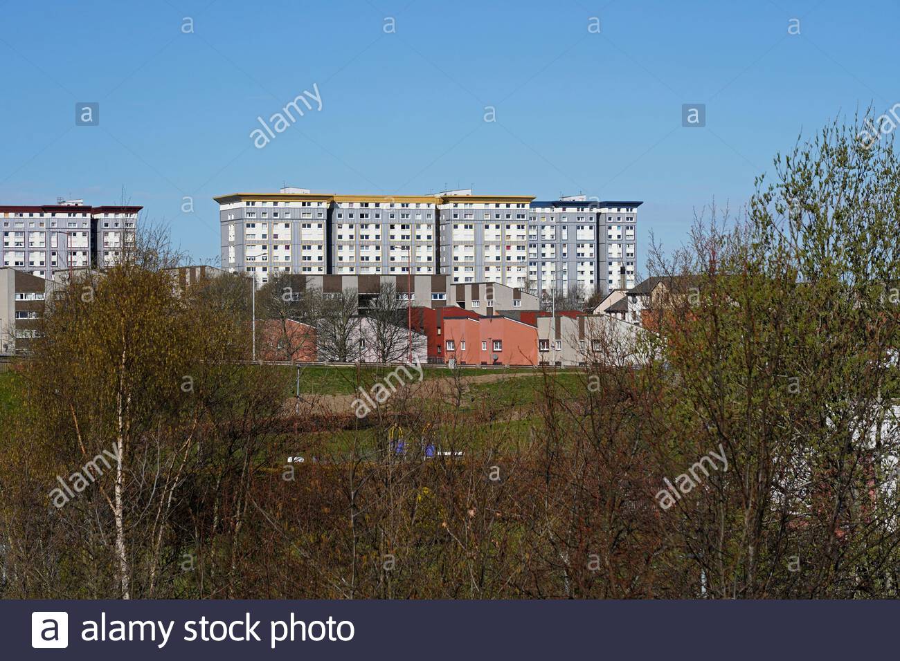 Sighthill and The Calders tower Blocks, Edinburgh, Scotland Stock Photo