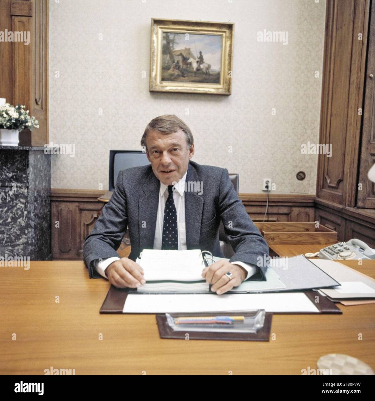 Mr. H.A.F.M.O. Van Mierlo (born 1931), Minister of Defense from 1981-1982. Stock Photo