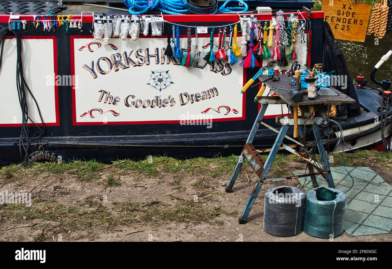 Canal and Narrow Boat scenes on the Trent Mersey Canal at Willington Wharf South Derbyshire Stock Photo