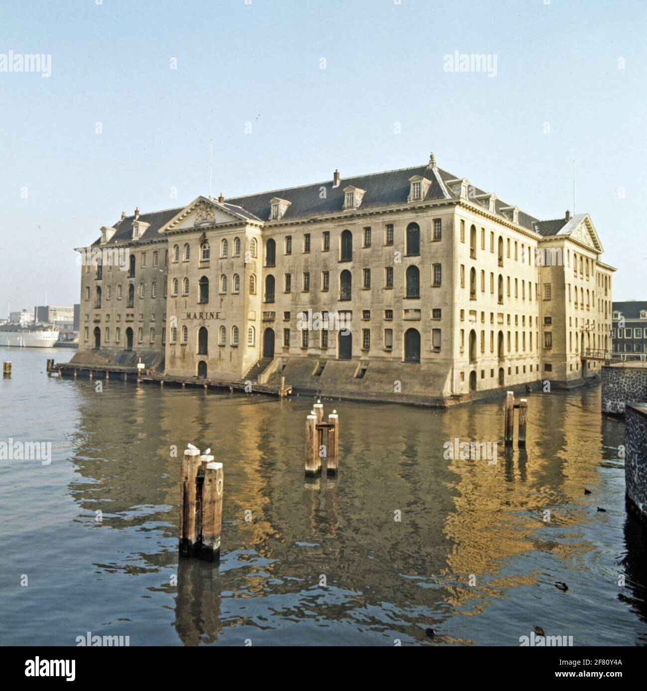 The shipping museum in the former lands sea magazine at Kattenburgerplein 1 in Amsterdam at the end of the 70s / early 80s. Stock Photo