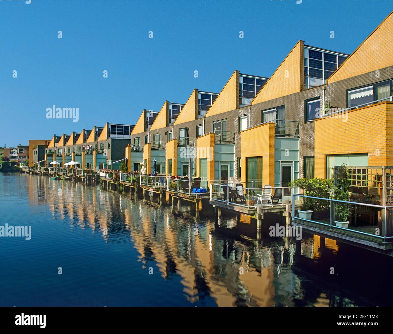 Houses in the sustainable suburb of Nieuwland, Amersfoort, The Netherlands. Stock Photo