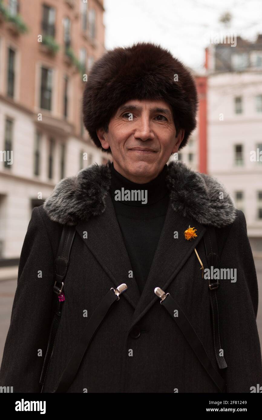 London, UK. 10th Apr, 2021. Fashion Designer Pierre Garroudi's attends one of his specialty flash mob fashion shows in Central London. (Photo by Pietro Recchia/SOPA Images/Sipa USA) Credit: Sipa USA/Alamy Live News Stock Photo