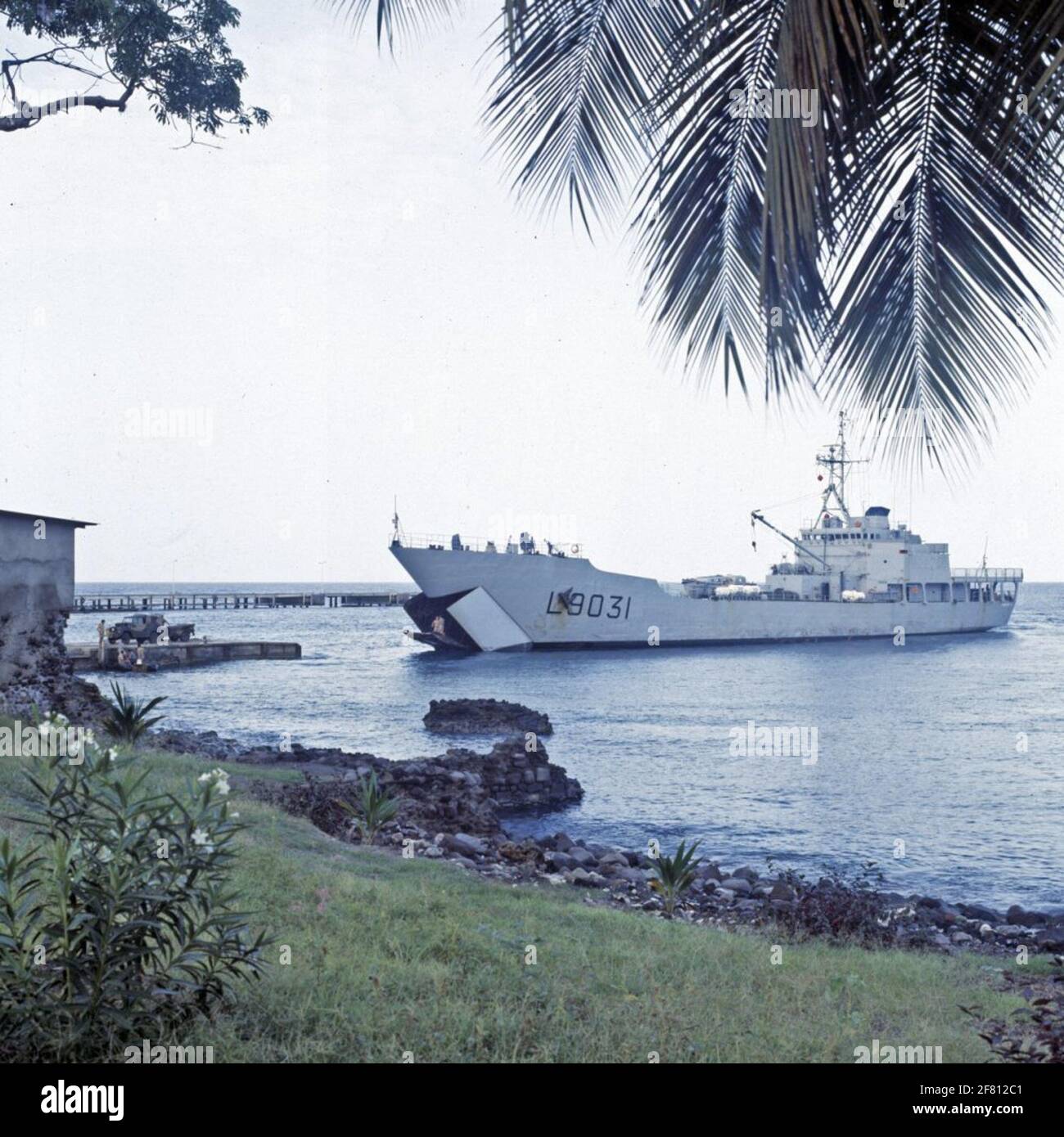 The French landing vessel Francis Garnier (L9031, in the 1974 service