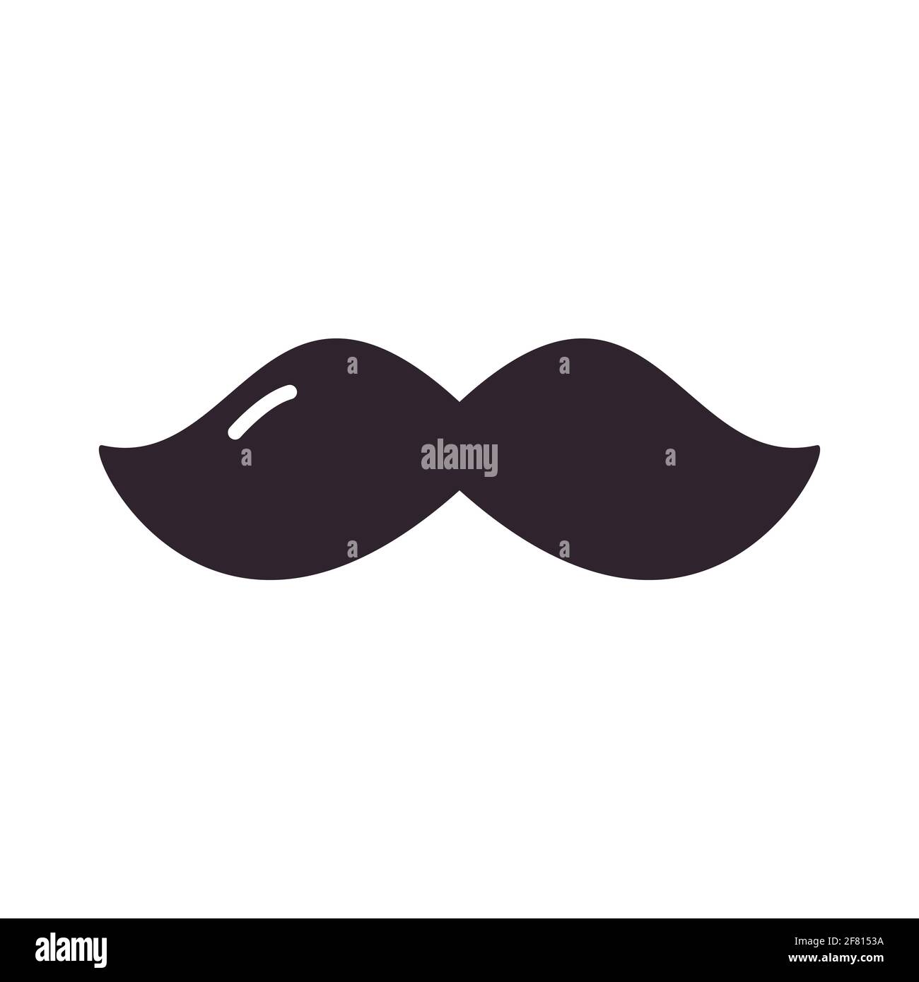 Retro mustache icon on a white background. Vector illustration. Stock Vector