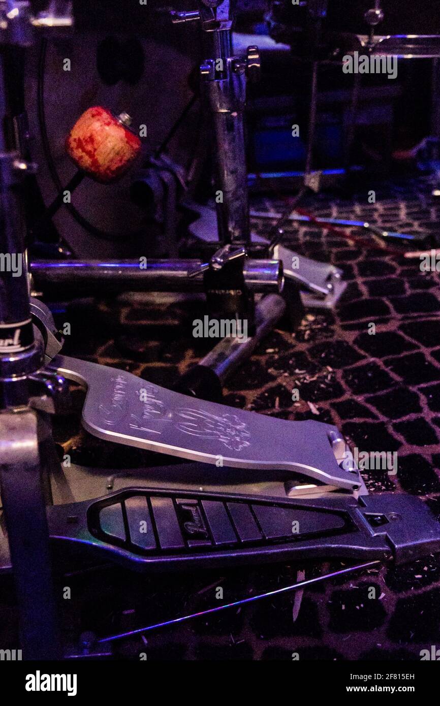 Bass drum pedal and beater Stock Photo Alamy