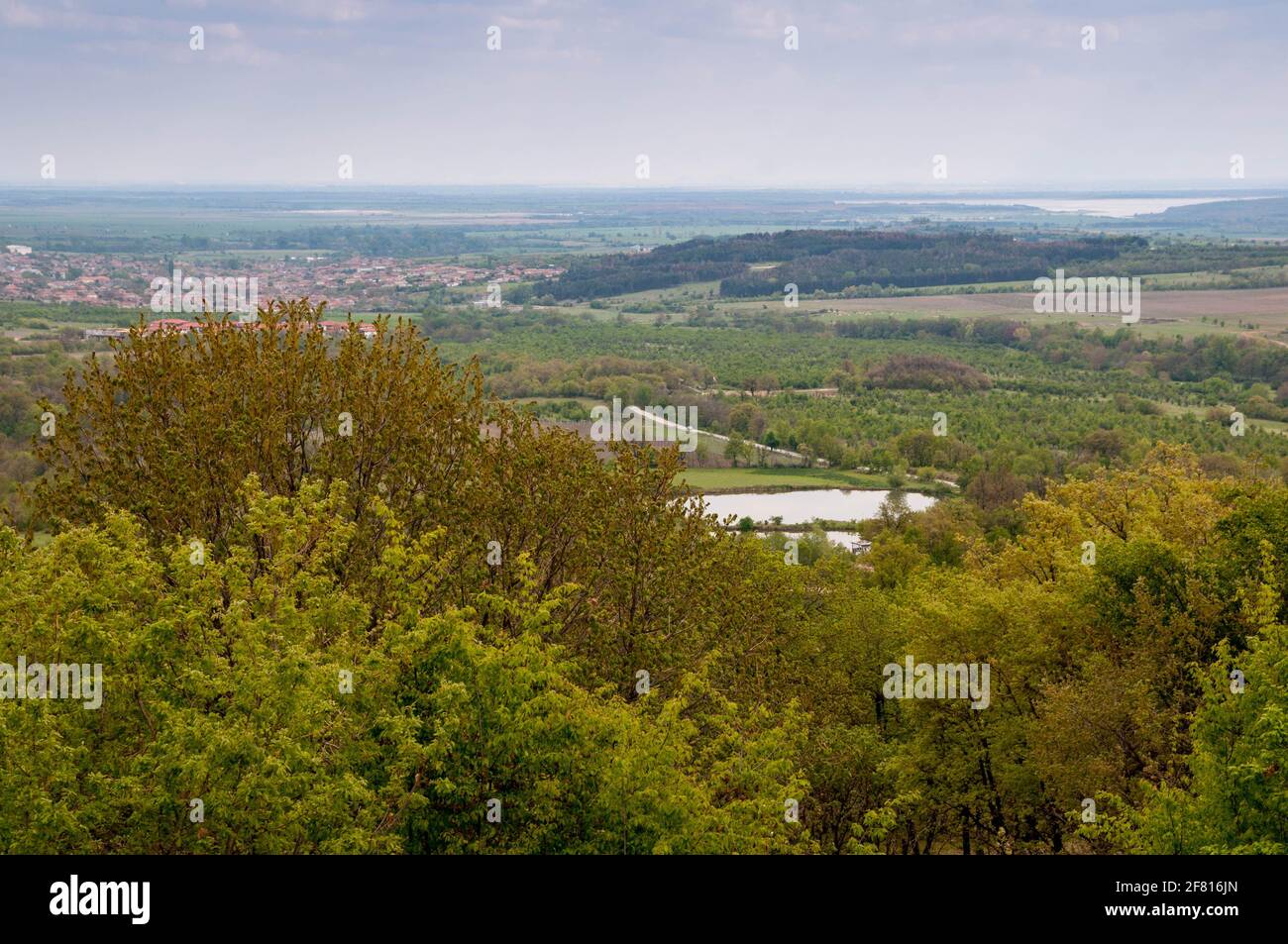 Bird's eye view over Pyasachnik Reservoir in Bulgaria, Europe Stock Photo