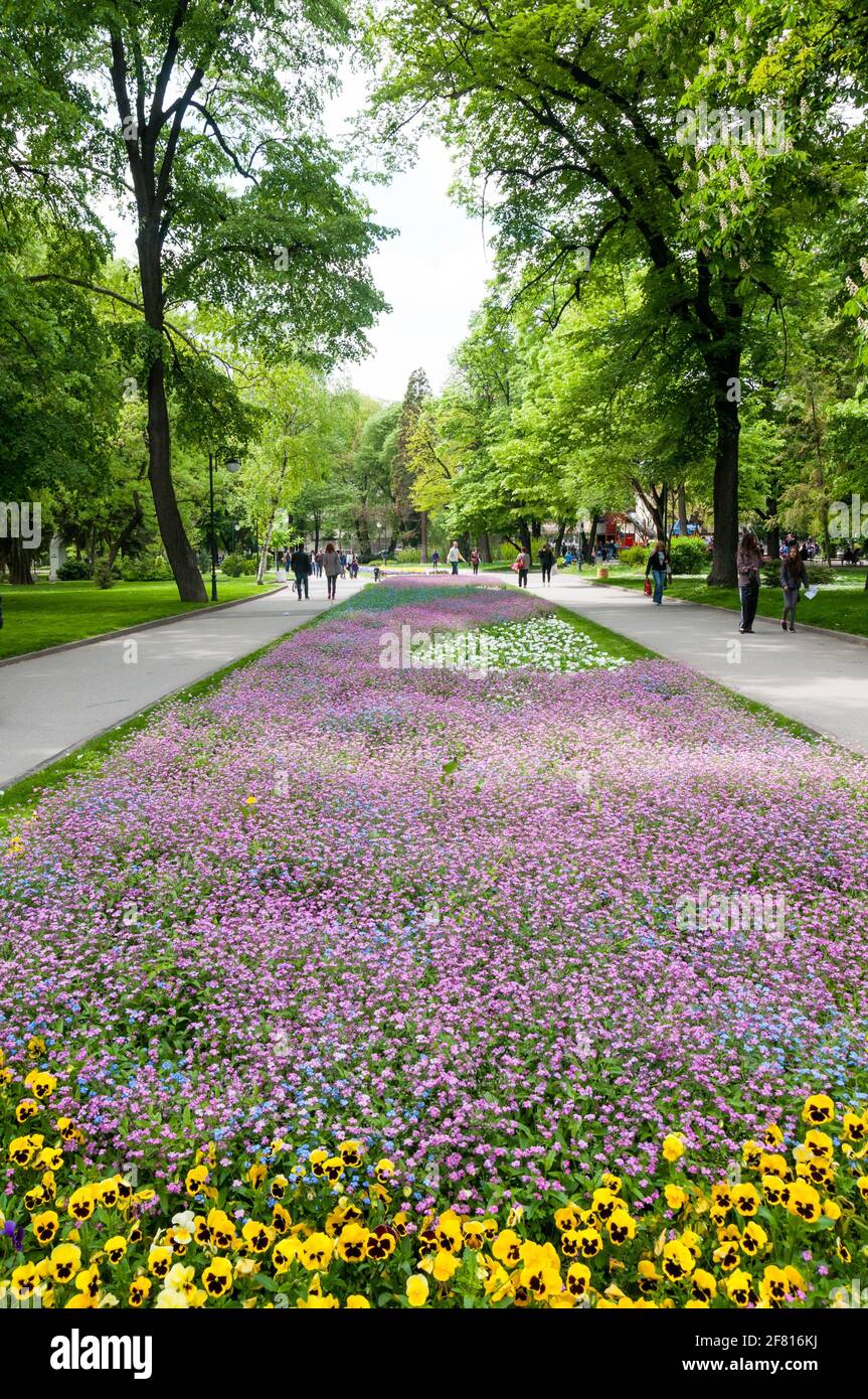 A park in the centre of Plovdiv, Bulgaria Stock Photo
