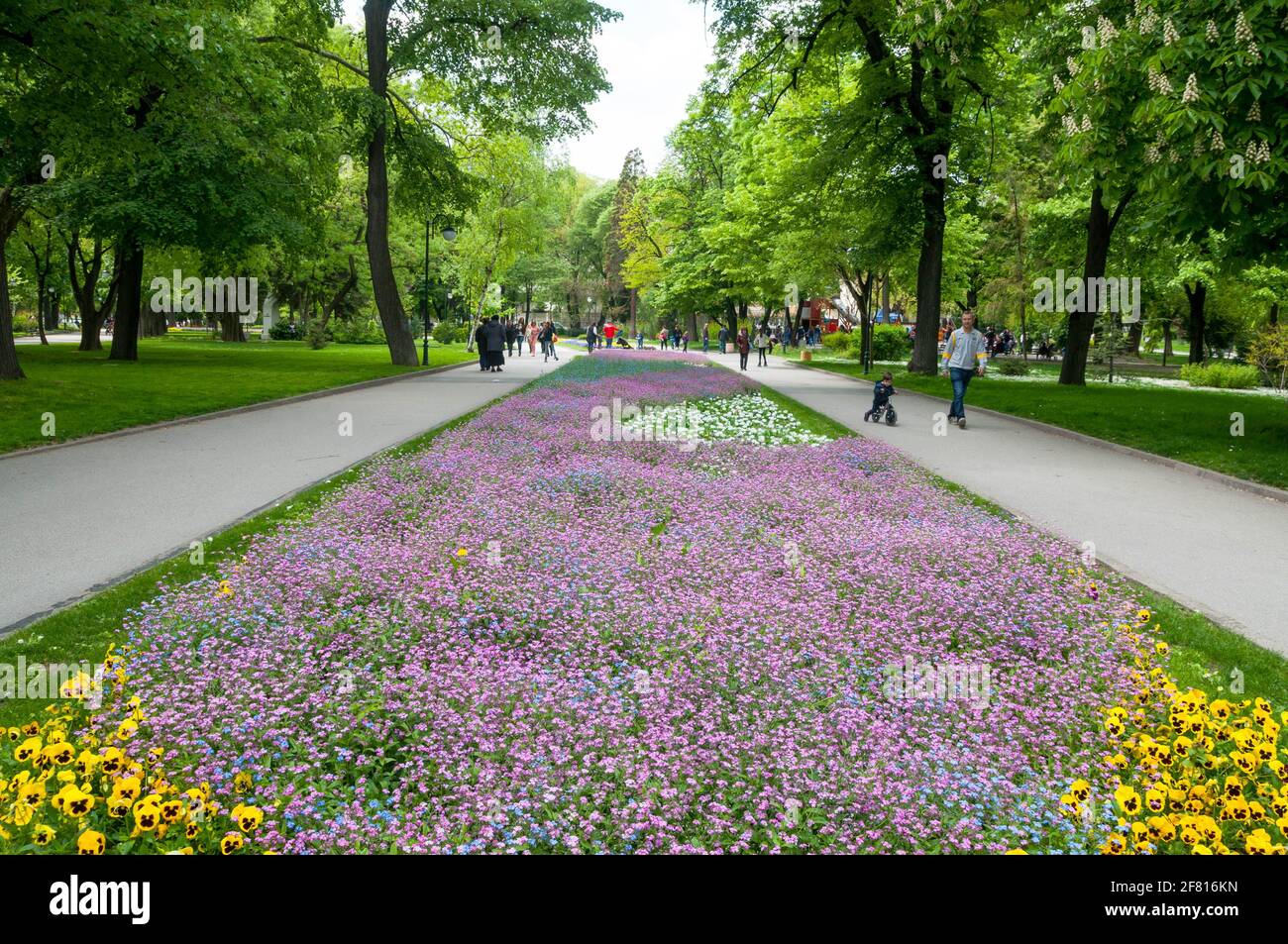 A park in the centre of Plovdiv, Bulgaria Stock Photo
