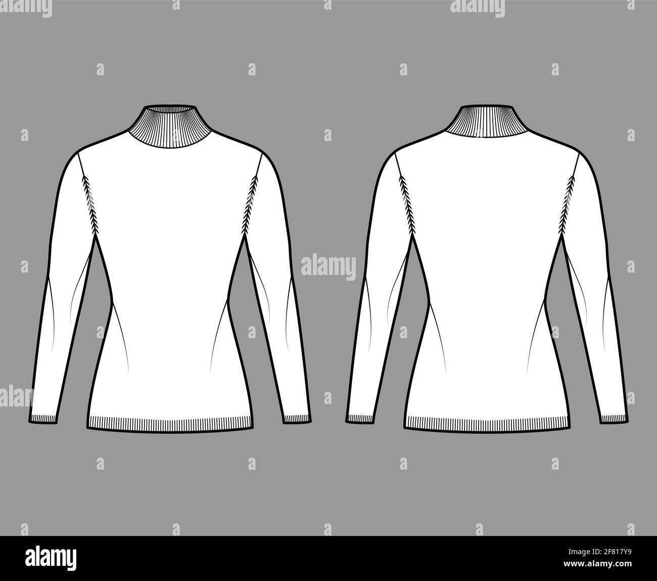 Premium Vector  Crop top knit turtleneck sweater fashion flat technical  drawing template drop shoulder turtleneck t