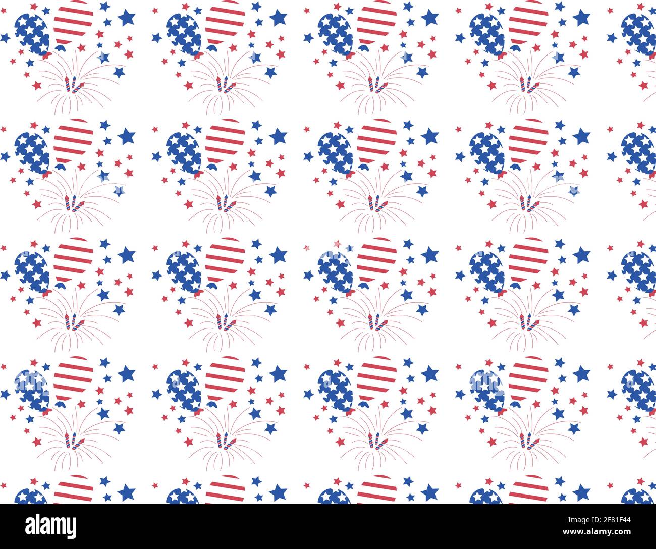 vector 4th of July, Independence Day, USA holiday seamless white pattern. Stock Vector