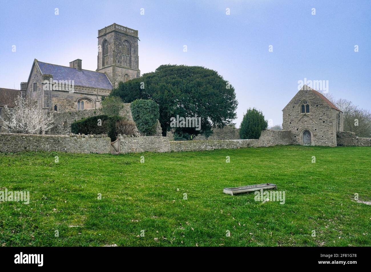Woodspring Priory in North Somerset, England Stock Photo