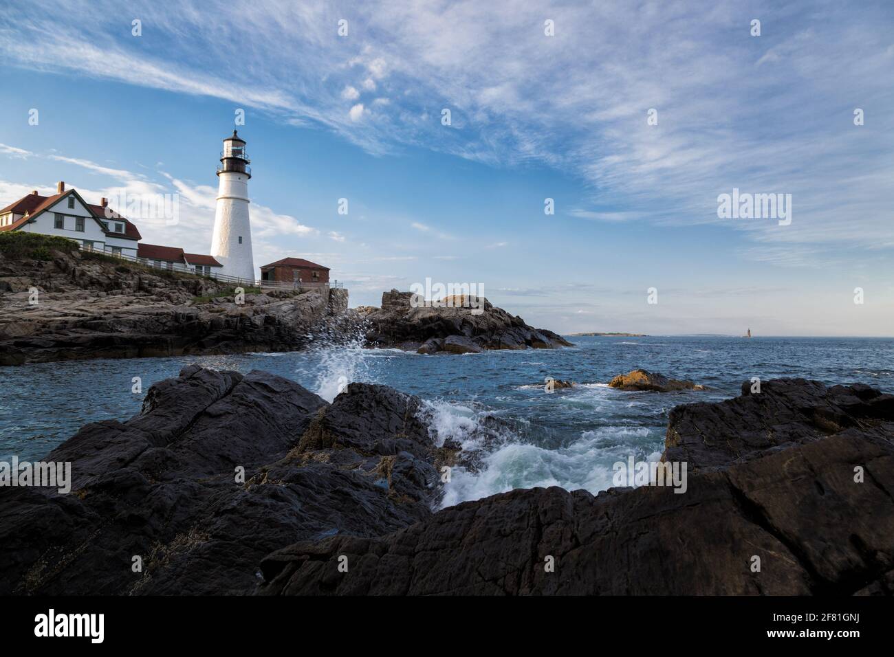 Portland Headlight in Cape Elizabeth, Maine Stock Photo Alamy