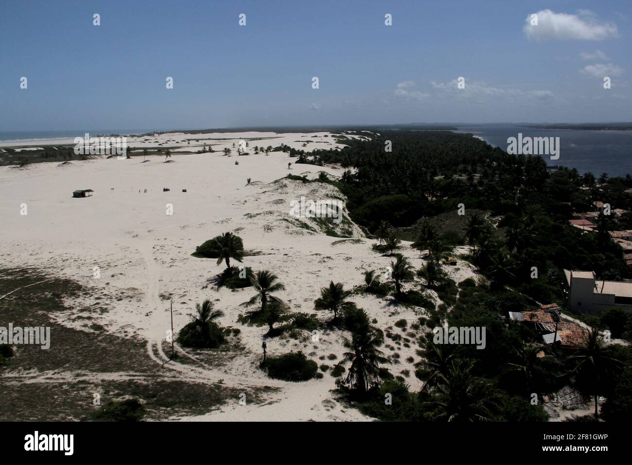 jandaira, bahia / brazil december 24, 2013 aerial view of the sand