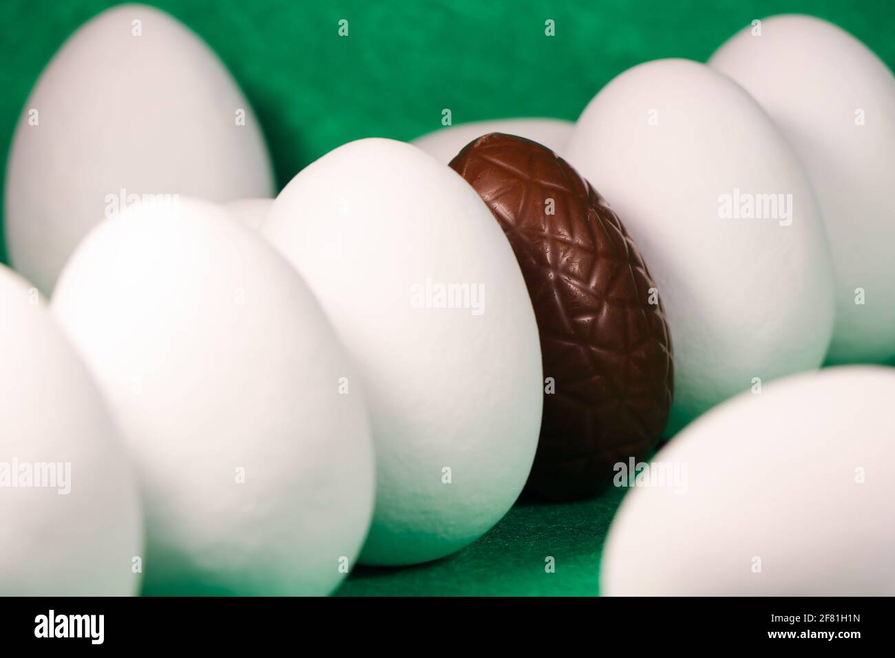 Chocolate Easter Egg With Candy Coated Eggs Stock Photo Alamy