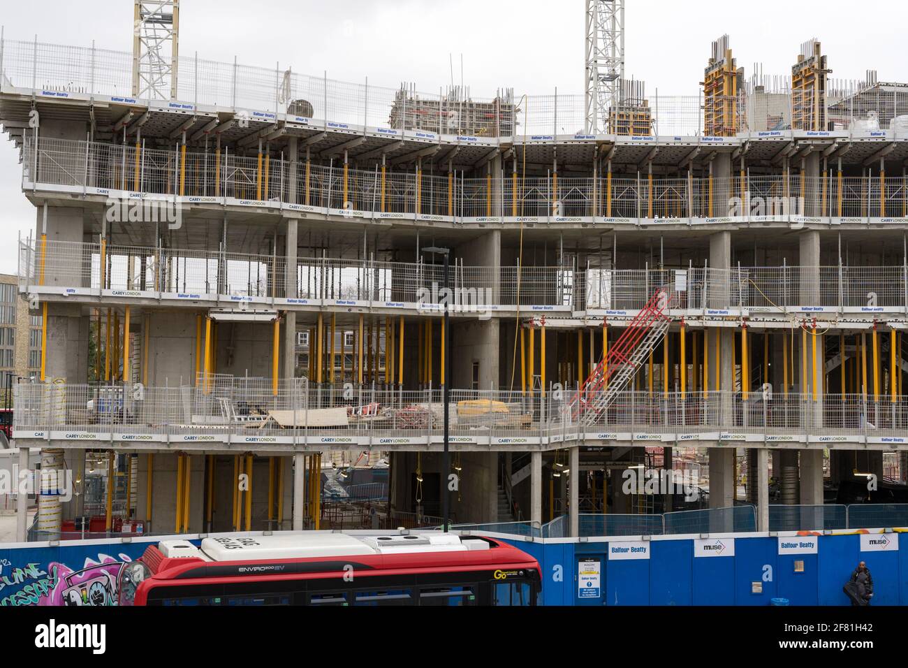 scaffoldings on building construction in Lewisham, London, UK Stock Photo