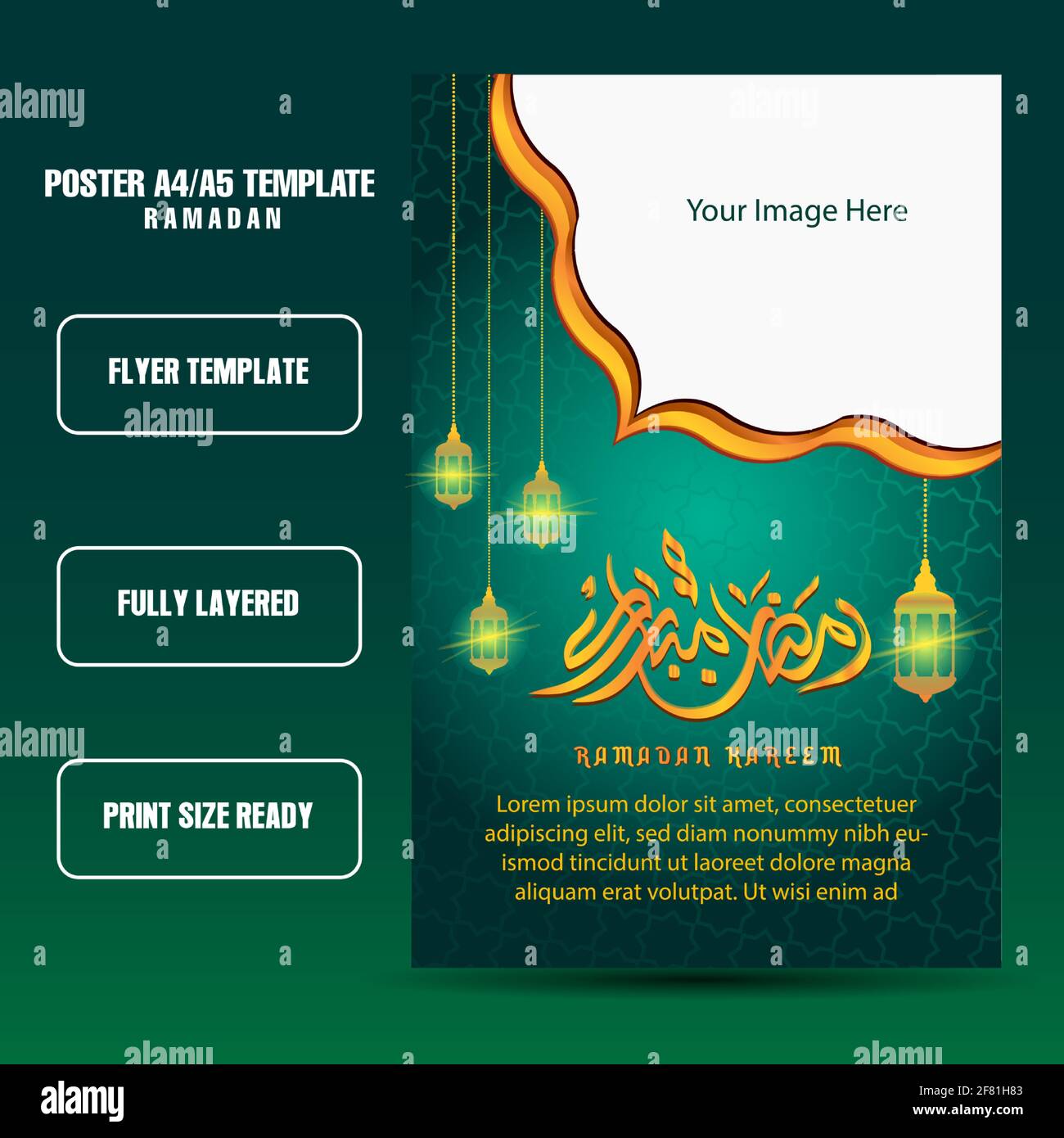 Ramadan đang đến gần, bạn đã có kế hoạch quảng cáo chưa? Nếu chưa, mẫu tờ rơi hay brochure Ramadan hiện đại với màu nền xanh lá cây là sự lựa chọn hoàn hảo! Thiết kế tươi mới, đầy sức sống sẽ giúp bạn thu hút sự chú ý của khách hàng một cách dễ dàng!
