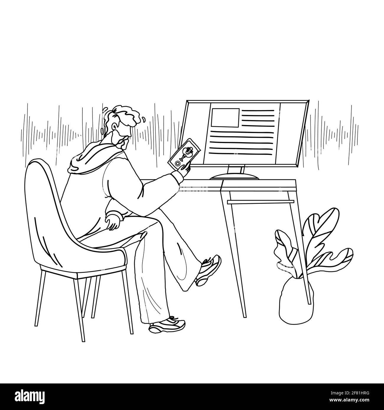 Voice Assistant Using Man On Smartphone Vector Stock Vector