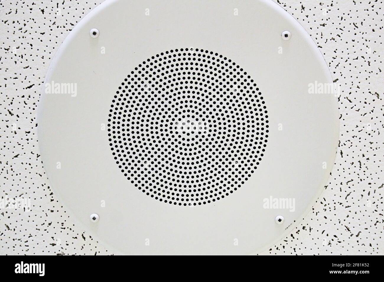 Pattern of a sound speaker on a ceiling tile Stock Photo Alamy