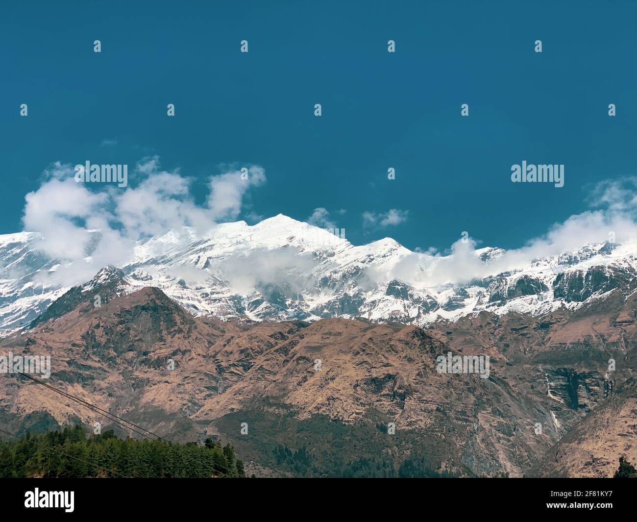 Beautiful Himalayas or mountain ranges at Nepal Stock Photo
