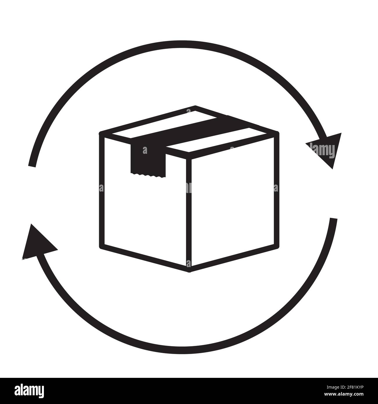 return box icon on white background. flat style. exchange of goods sign