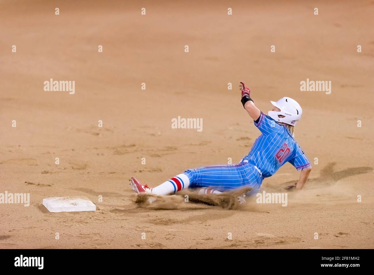 An Ole Miss Player Is Attempting to Steal Second Base In The Annual PV