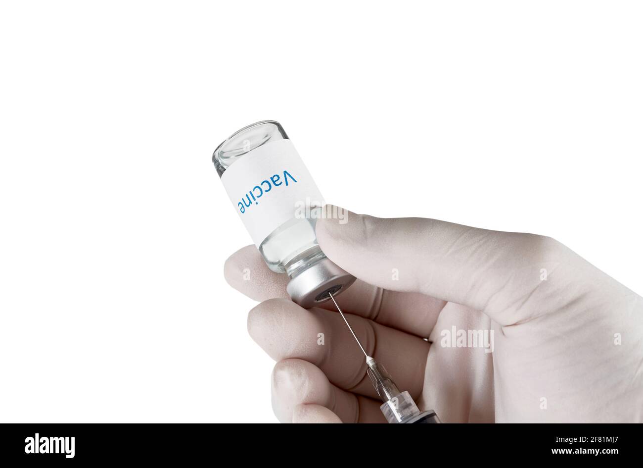 Hydo Injection Into Hand Gloved hand filling a hypodermic syringe with vaccine medication ...