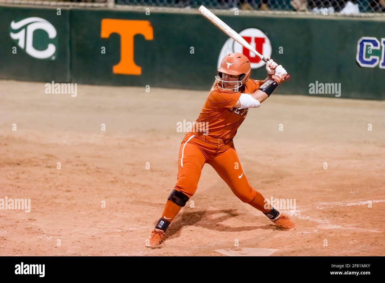 A Texas Longhorn Player Is Batting Against The Ole Miss Rebels At The