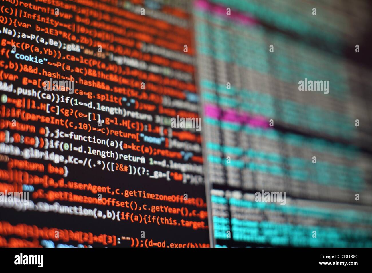 Web develop company web interface icon for software design concept. cloud information flow. Neural network running in Python. Stock Photo