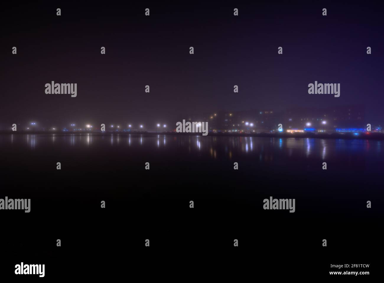 Foggy night in Sheepshead Bay Brooklyn NY USA Stock Photo Alamy