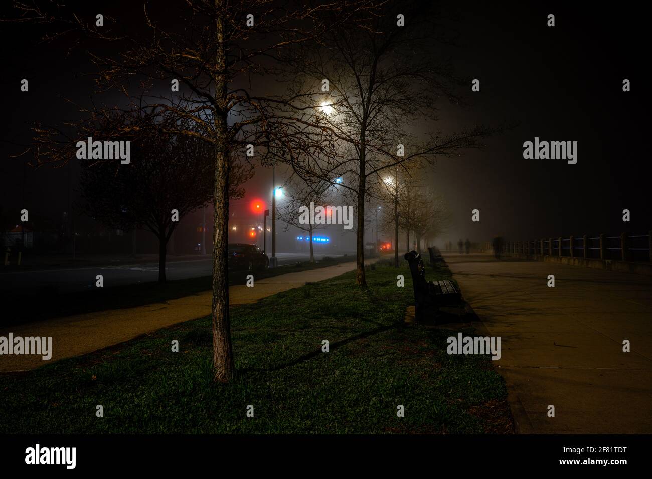 Foggy night in Sheepshead Bay Brooklyn NY USA Stock Photo Alamy