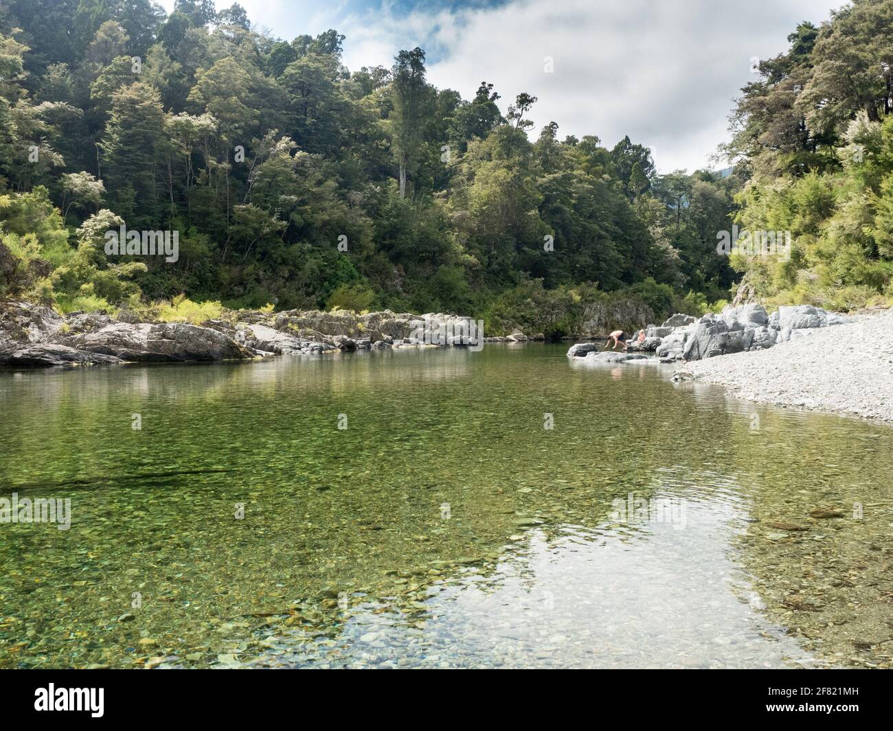 Pelorus bridge swimming hole on the road from nelson to picton is new zealands south island Stock Photo