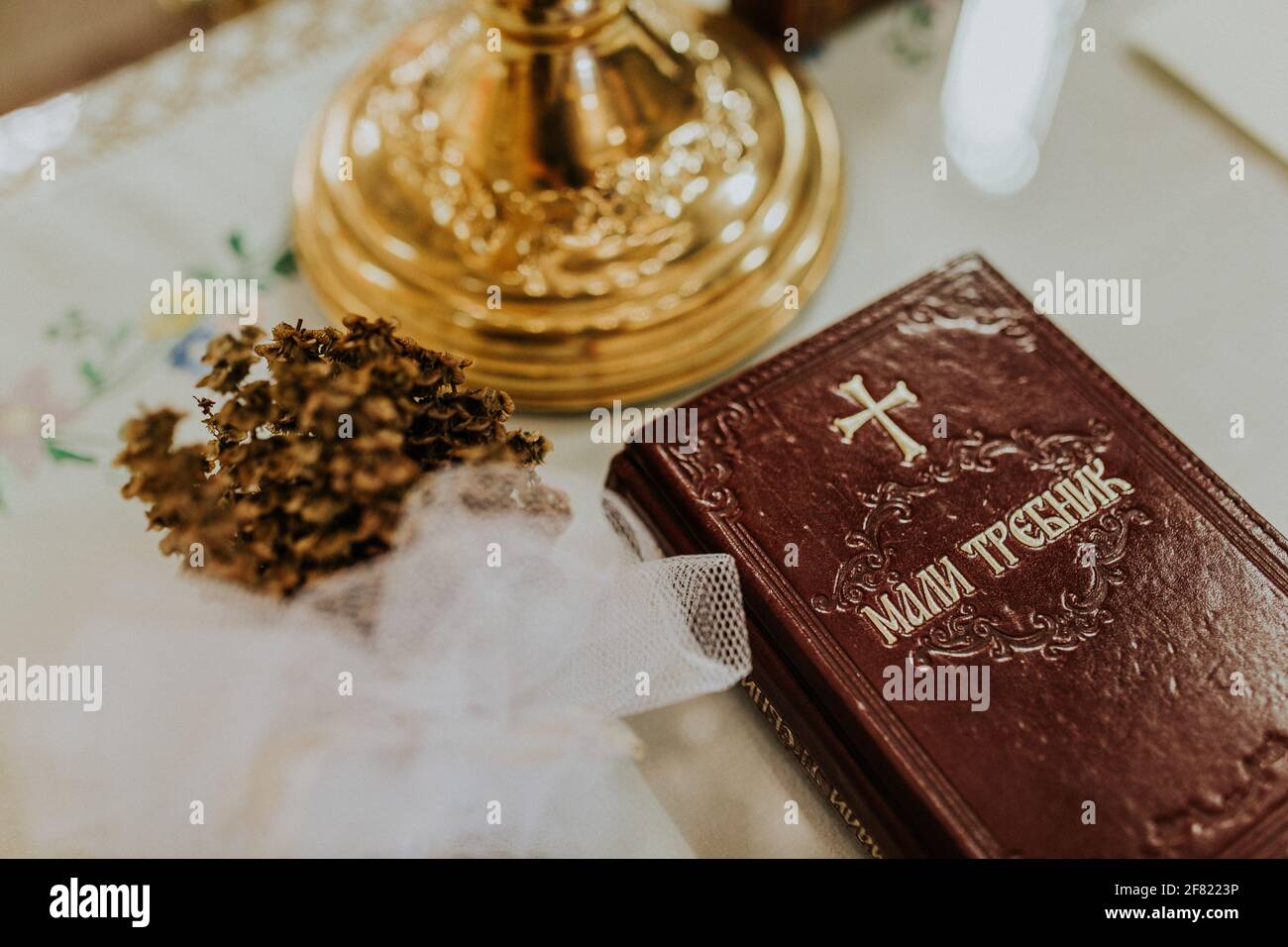 A selective focus shot of a prayer book Stock Photo