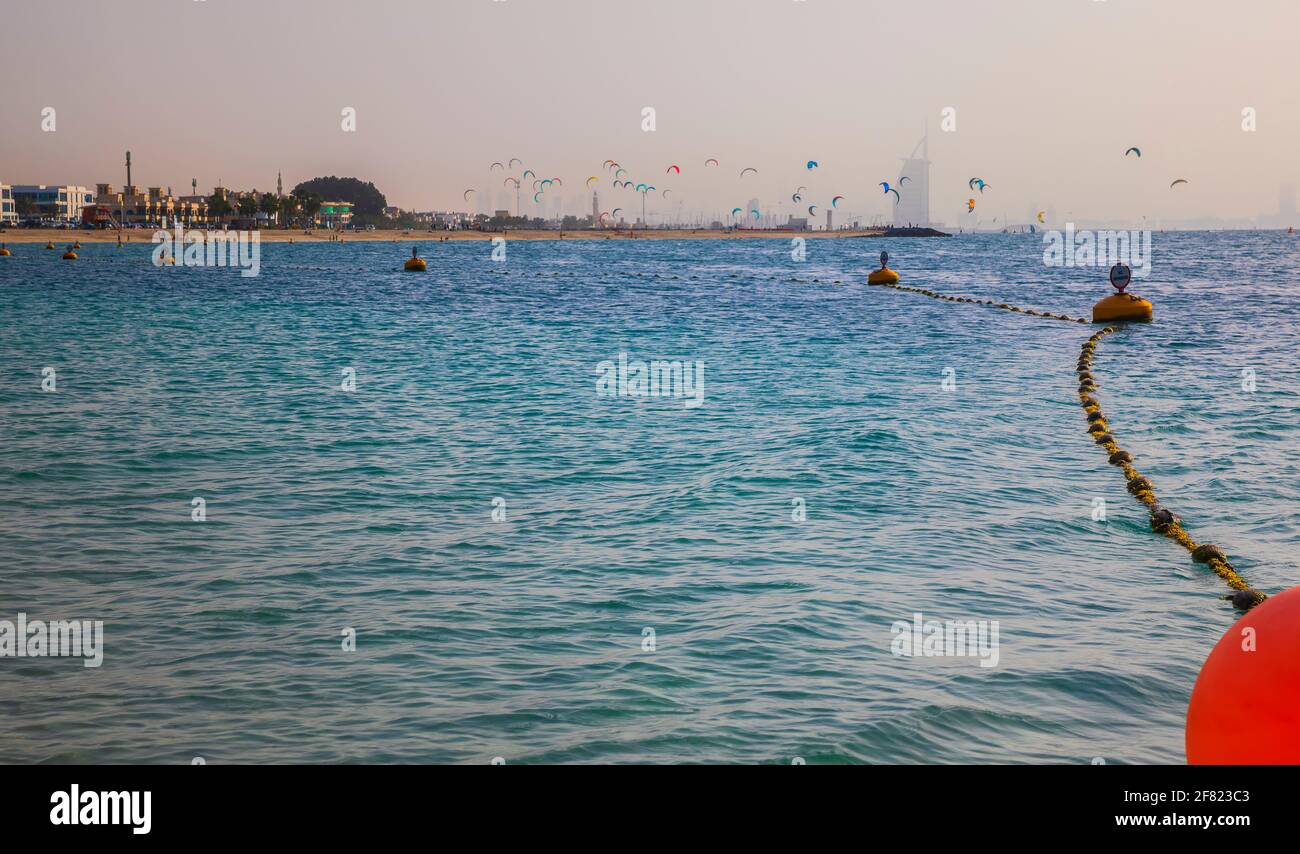 One of the beaches in Dubai Stock Photo