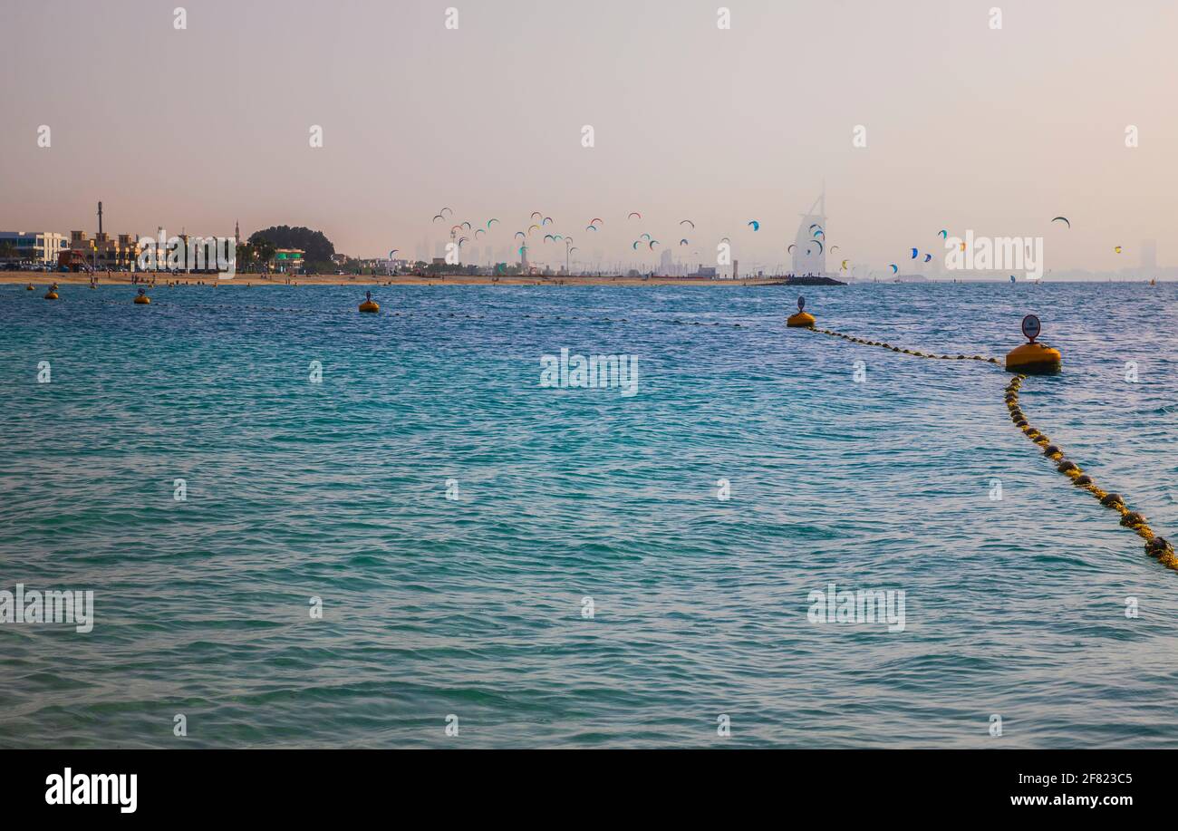 One of the beaches in Dubai Stock Photo