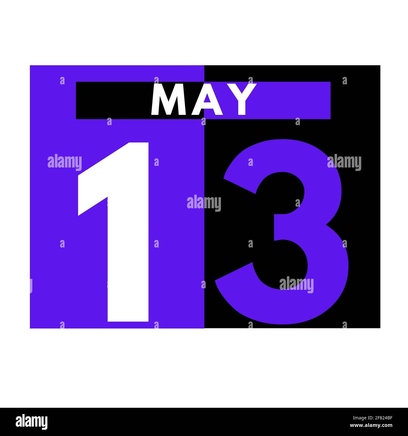 May 13 . Modern daily calendar icon .date ,day, month .calendar for the month of May Stock Photo