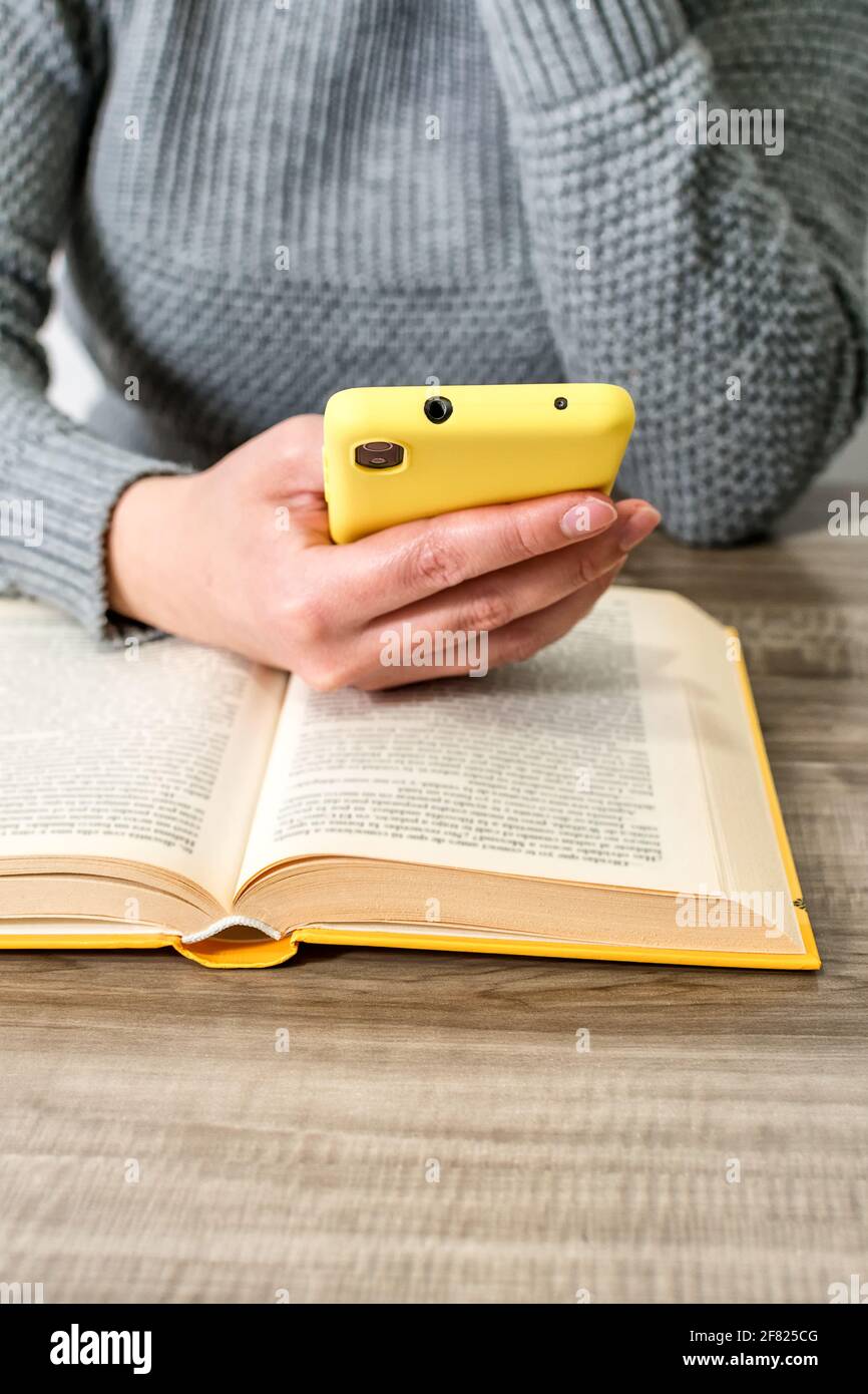 Notebook Open. Phone Hand holding phone open mobile hi-res stock photography and images - Alamy