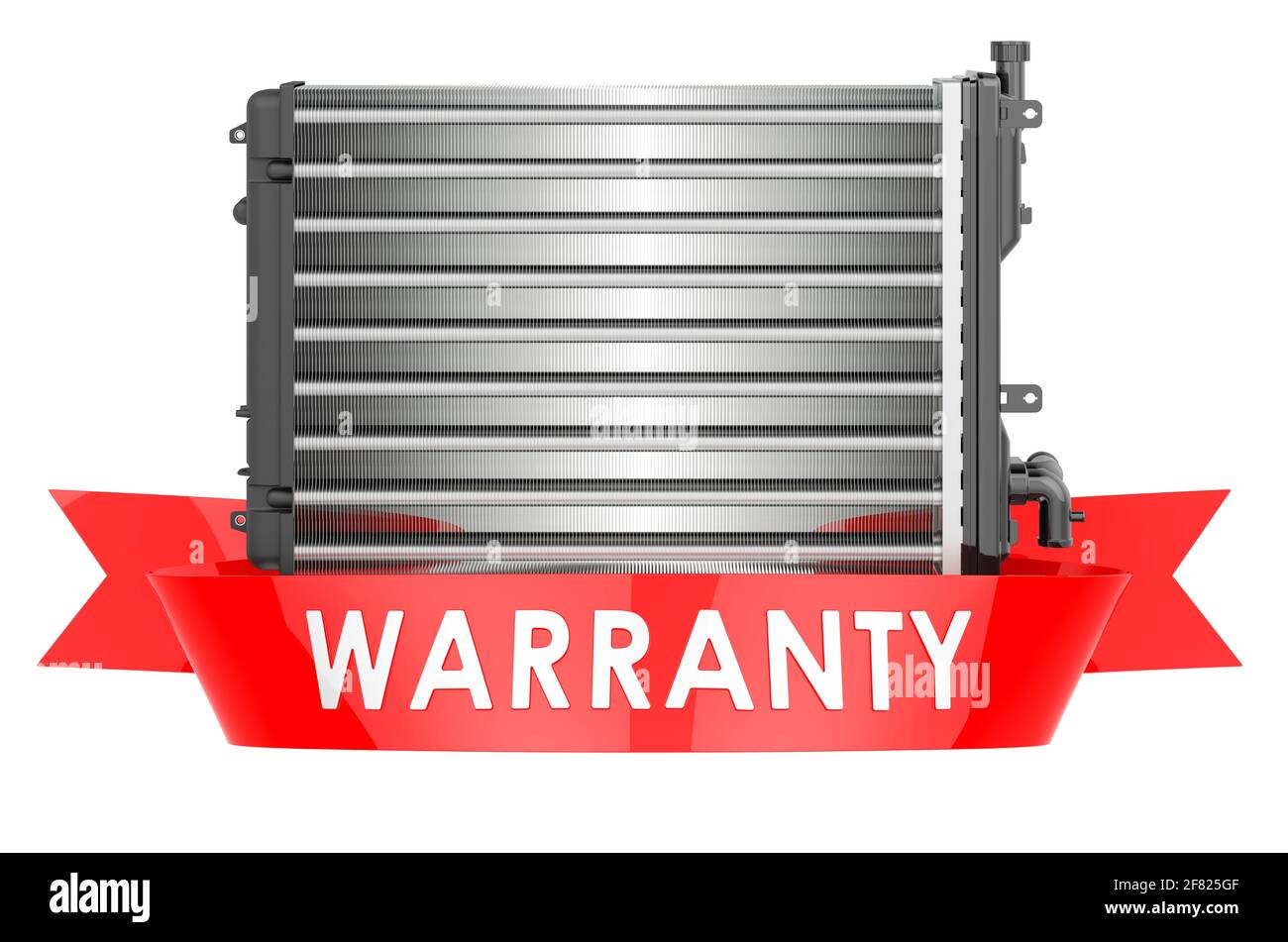 Car radiator warranty, service concept. 3D rendering isolated on white