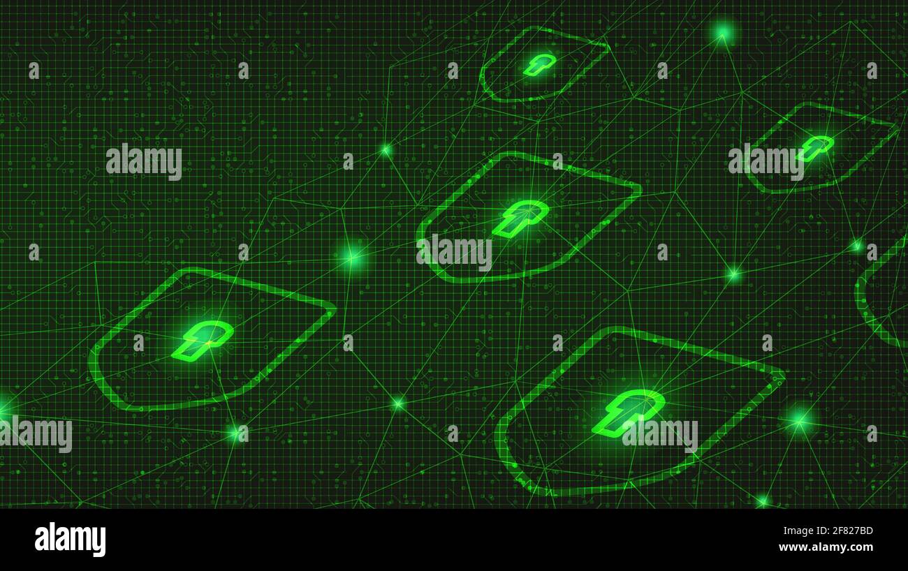Digital Technology Shield Security,Virus and big data Concept ...