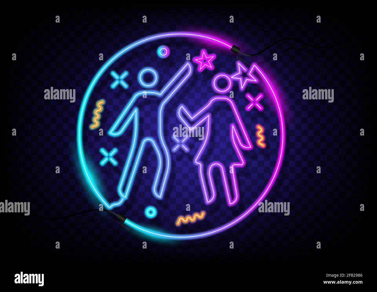 Celebrate party neon icon. Illuminated Fluorescence graphic vector ...