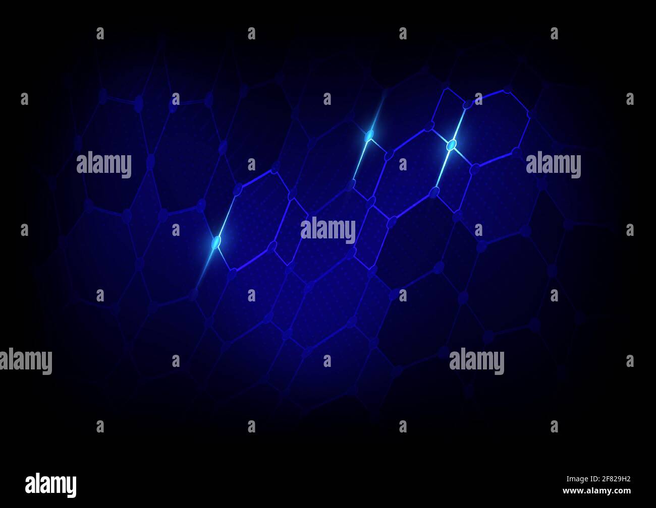 Abstract hexagon wave technology background. Future communication network vector illustration.Digital geometric concept. Stock Vector