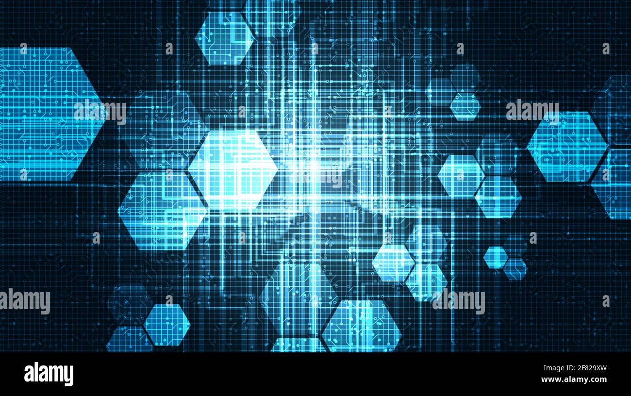 Blue Circuit Microchip on Technology Background,Hi-tech Digital and ...