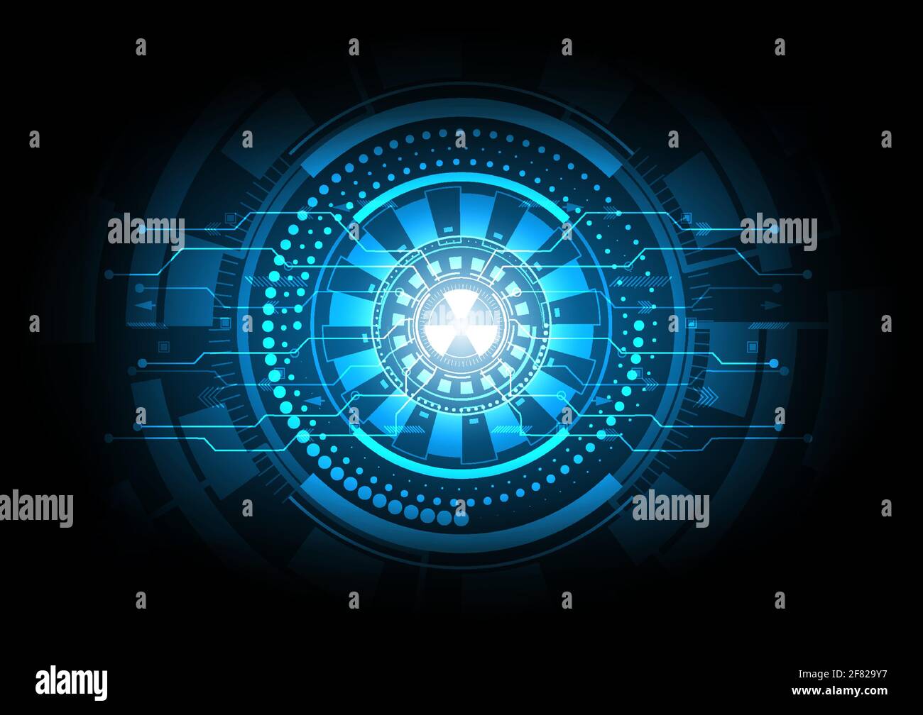 Abstract hi-tech background. Future technology digital circuit network and circle shape innovation vector illustration. Stock Vector