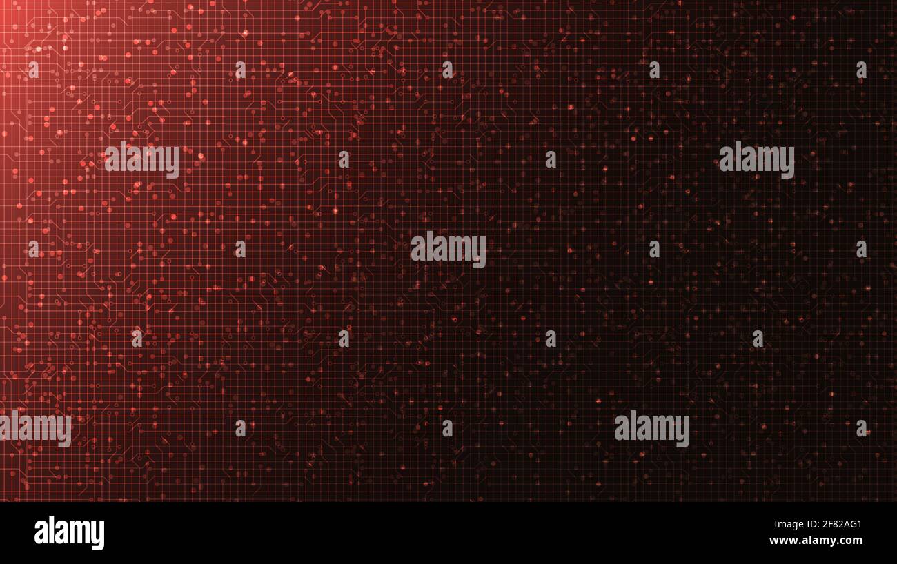 Soft Red Digital Microchip on Technology Background,hi Tech and ...